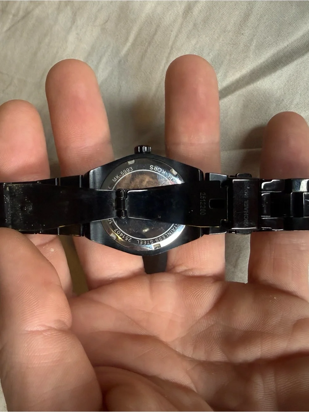 Michael Kors Black Bracelet Watch with Blue Sunray Dial